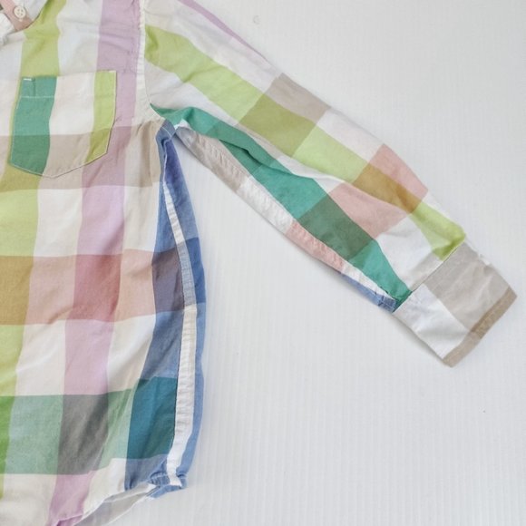 Crewcuts Pastel Plaid Button Down Long Sleeve 4 5 - Picture 3 of 6